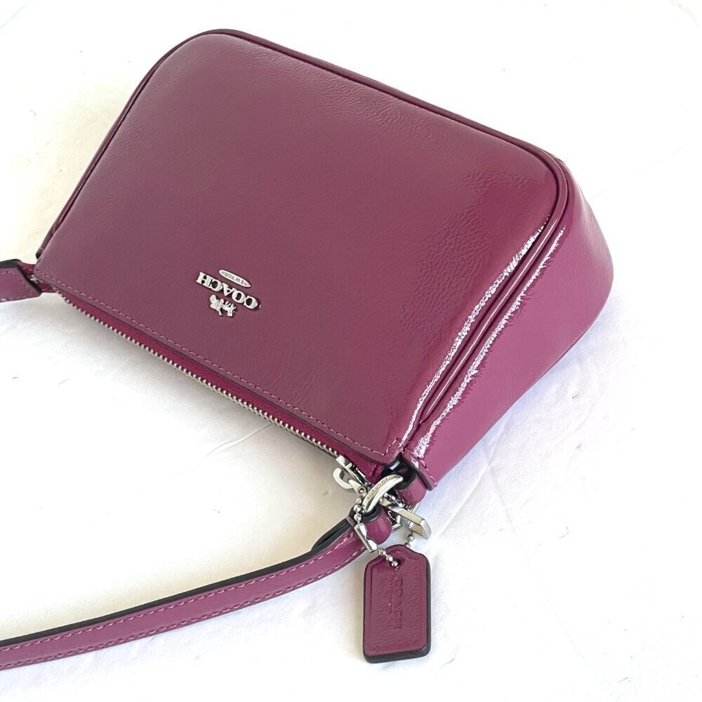 Coach Nolita 19 Shoulder Bag Pink Red Patent Leather Wristlet Clutch CW408 - Picture 7 of 14